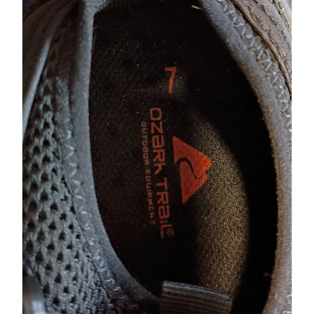 Ozark Trail Men’s Slip-On Water Sports Shoes Mesh Upper Logo Black/Orange US 7